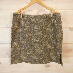 Venezia Women's size 18 Skirt Vintage Short Olive Green Paisley Print